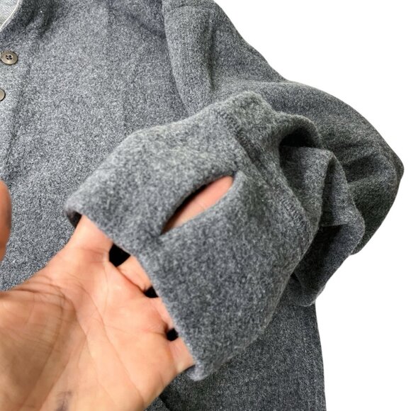 Patagonia Wool Blend Gray Hoodie 1/4 Button Men’s L - Picture 4 of 8